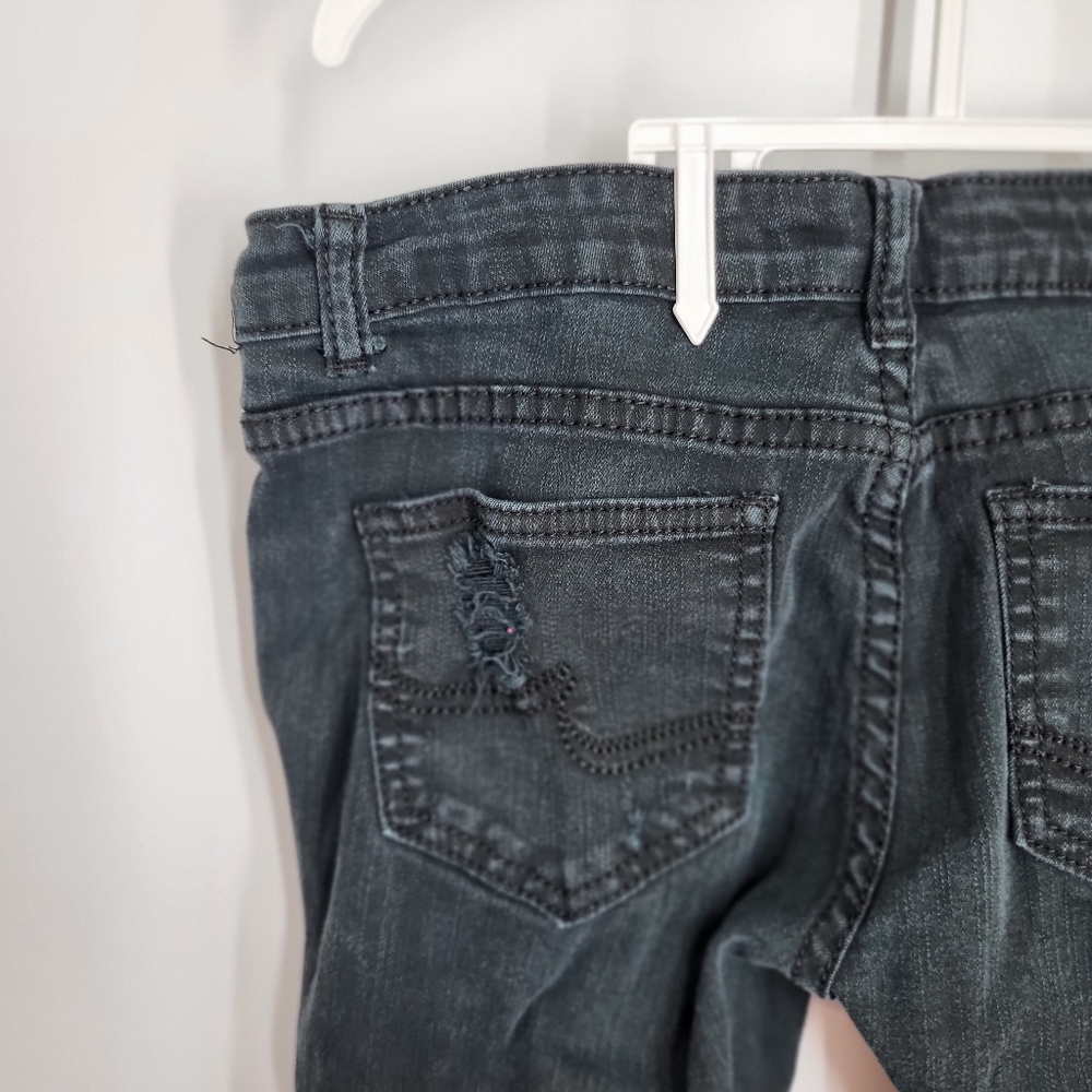 Machine Distressed Black Denim - Picture 7 of 11